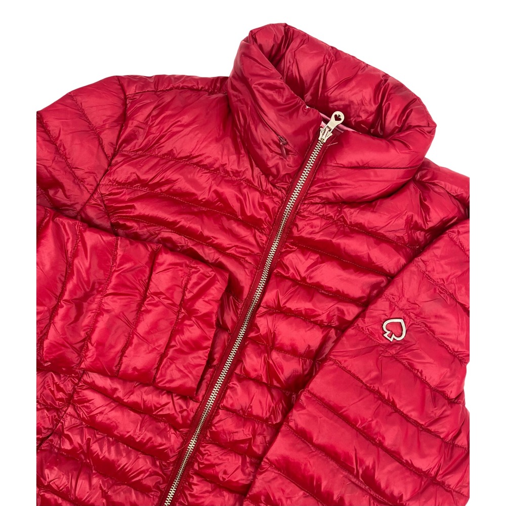 Kate Spade New York Womens Red Down Filled Packable Puffer Jacket Size L‎
